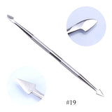 1Pcs Double-Ended Stainless Steel Cuticle Pusher Dead Skin Push Remover for Pedicure Manicure Nail Art Cleaner Care Tool LA1-9-1