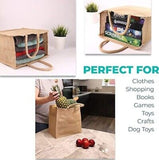 Jute Shopper Bag with Handles Reusable Tote Shopping Good Quality Pack of 10