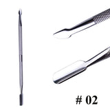 1Pcs Double-Ended Stainless Steel Cuticle Pusher Dead Skin Push Remover for Pedicure Manicure Nail Art Cleaner Care Tool LA1-9-1