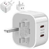 40W Dual USB C Type C PD Wall Charger Fast Quick Charging Power Adapters for Ipad 2 3 4 Iphone 11 12 13 14 15 Xiaomi Huawei