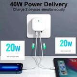 40W Dual USB C Type C PD Wall Charger Fast Quick Charging Power Adapters for Ipad 2 3 4 Iphone 11 12 13 14 15 Xiaomi Huawei