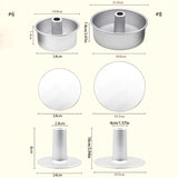 6Inch 8Inch Aluminum Alloy round Chiffon Cake Pan Removable Bottom Hollow Chimney Cake Mold DIY Baking Cake Tools