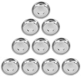 10 Pcs Butter Tray Metal Dip Bowls Cake Pan Set Flavor Dish Serving Tray round Appetizer Plates Dessert Stainless Steel Plate