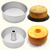 6Inch 8Inch Aluminum Alloy round Chiffon Cake Pan Removable Bottom Hollow Chimney Cake Mold DIY Baking Cake Tools