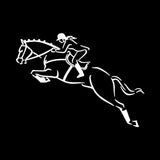 Horse Racing Polo Jumping Horseback Decorative Stickers Creative Cartoon Car Stickers Accessories Black/White,17Cm*12Cm