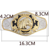 Super Big Mens Belt Buckle Head Golden Horse Cow Waistband DIY