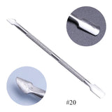 1Pcs Double-Ended Stainless Steel Cuticle Pusher Dead Skin Push Remover for Pedicure Manicure Nail Art Cleaner Care Tool LA1-9-1