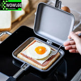 Aluminum Frying Pan Non-Stick Sandwich Maker Non-Smoke Toast Mold Double-Sided Frying Pan Heat-Resistant Sandwich Steak