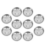 10 Pcs Butter Tray Metal Dip Bowls Cake Pan Set Flavor Dish Serving Tray round Appetizer Plates Dessert Stainless Steel Plate