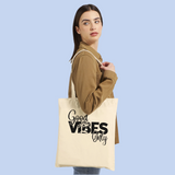 good vibes only Classic Tote Bag Natural |txirts.com