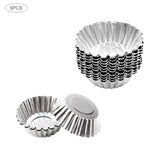 5/10/20Pcs Egg Tart Molds Stainless Steel Cupcake Mold Thickened Reusable Cake Cookie Mold Tin Baking Tool Baking Cups