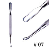 1Pcs Double-Ended Stainless Steel Cuticle Pusher Dead Skin Push Remover for Pedicure Manicure Nail Art Cleaner Care Tool LA1-9-1