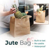Jute Shopper Bag with Handles Reusable Tote Shopping Good Quality Pack of 10