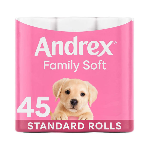 Andrex Toilet Rolls X45 Gentle Clean Fragrance-Free 2 Ply Toilet Paper