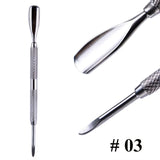 1Pcs Double-Ended Stainless Steel Cuticle Pusher Dead Skin Push Remover for Pedicure Manicure Nail Art Cleaner Care Tool LA1-9-1