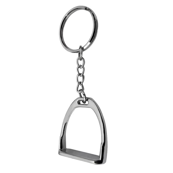 1/2Pcs English Stirrup Keyring Key Chain Hanging Ornament Horse Equestrian Style Gift Silver Color