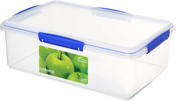 KLIP IT Food Storage Container | 7 L | Stackable & Airtight Fridge/Freezer Food Box with Lid | Bpa-Free Plastic | Blue Clips | 1 Count