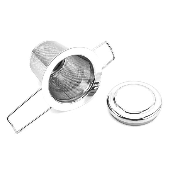 Stainless Steel Mesh Tea Infuser with Lid Reusable Cup Strainer Loose Leaf Spice Filter for Teapots Mugs Cup to Steep Tea Coffee