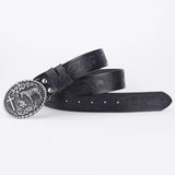 Cross and Horse Leather Belt Fashion Ｍetal Buckle Rodeo for Cowboy