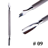 1Pcs Double-Ended Stainless Steel Cuticle Pusher Dead Skin Push Remover for Pedicure Manicure Nail Art Cleaner Care Tool LA1-9-1