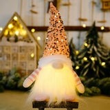 2025 LED Gnome Sequins Faceless Doll Night Light - Christmas Home Decor, Holiday Ornament Gift for Xmas and New Year