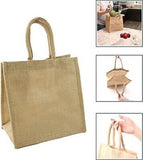 Jute Shopper Bag with Handles Reusable Tote Shopping Good Quality Pack of 10