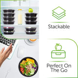 [30-Pack] Meal Prep Containers Reusable - Batch Cooking Plastic Food Containers with Lids - Microwavable Freezer Dishwasher Safe - Takeaway Lunch Box