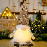 2025 LED Gnome Sequins Faceless Doll Night Light - Christmas Home Decor, Holiday Ornament Gift for Xmas and New Year