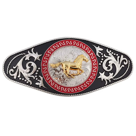 Golden Horse Belt Buckle Large Belt Buckle Smooth Cowboy Buckle