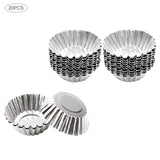 5/10/20Pcs Egg Tart Molds Stainless Steel Cupcake Mold Thickened Reusable Cake Cookie Mold Tin Baking Tool Baking Cups