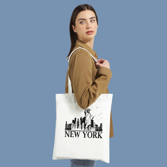 NEW YORK SHOPPING BAG - Classic Tote Bag White |txirts.com