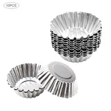 5/10/20Pcs Egg Tart Molds Stainless Steel Cupcake Mold Thickened Reusable Cake Cookie Mold Tin Baking Tool Baking Cups