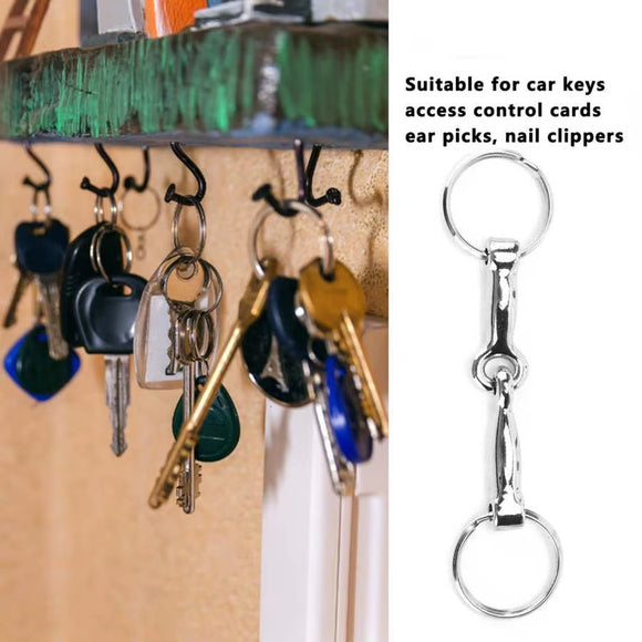 Horse Snaffle Bit Keychain Zinc Alloy Pelham Bit Keychain Single Connector Horse Bit Key Chain