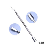 1Pcs Double-Ended Stainless Steel Cuticle Pusher Dead Skin Push Remover for Pedicure Manicure Nail Art Cleaner Care Tool LA1-9-1