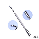 1Pcs Double-Ended Stainless Steel Cuticle Pusher Dead Skin Push Remover for Pedicure Manicure Nail Art Cleaner Care Tool LA1-9-1