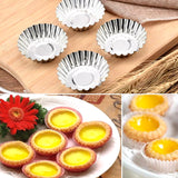 5/10/20Pcs Egg Tart Molds Stainless Steel Cupcake Mold Thickened Reusable Cake Cookie Mold Tin Baking Tool Baking Cups