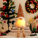 2025 LED Gnome Sequins Faceless Doll Night Light - Christmas Home Decor, Holiday Ornament Gift for Xmas and New Year