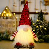 2025 LED Gnome Sequins Faceless Doll Night Light - Christmas Home Decor, Holiday Ornament Gift for Xmas and New Year
