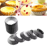 5/10/20Pcs Egg Tart Molds Stainless Steel Cupcake Mold Thickened Reusable Cake Cookie Mold Tin Baking Tool Baking Cups