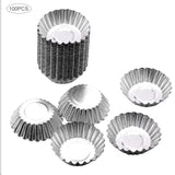 5/10/20Pcs Egg Tart Molds Stainless Steel Cupcake Mold Thickened Reusable Cake Cookie Mold Tin Baking Tool Baking Cups