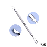 1Pcs Double-Ended Stainless Steel Cuticle Pusher Dead Skin Push Remover for Pedicure Manicure Nail Art Cleaner Care Tool LA1-9-1