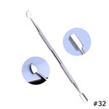 1Pcs Double-Ended Stainless Steel Cuticle Pusher Dead Skin Push Remover for Pedicure Manicure Nail Art Cleaner Care Tool LA1-9-1