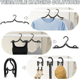 24 Pcs Travel Hangers - Portable Folding Clothes Hangers Travel Accessories Foldable Clothes Drying Rack for Trave (Black)