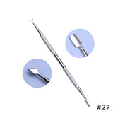 1Pcs Double-Ended Stainless Steel Cuticle Pusher Dead Skin Push Remover for Pedicure Manicure Nail Art Cleaner Care Tool LA1-9-1