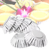 10Pcs Nonstick Ripple Aluminum Alloy Egg Tart Mold Flower Shape Reusable Cupcake and Muffin Baking Cup Tartlets Pans