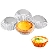 10Pcs Nonstick Ripple Aluminum Alloy Egg Tart Mold Flower Shape Reusable Cupcake and Muffin Baking Cup Tartlets Pans