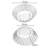 10Pcs Nonstick Ripple Aluminum Alloy Egg Tart Mold Flower Shape Reusable Cupcake and Muffin Baking Cup Tartlets Pans